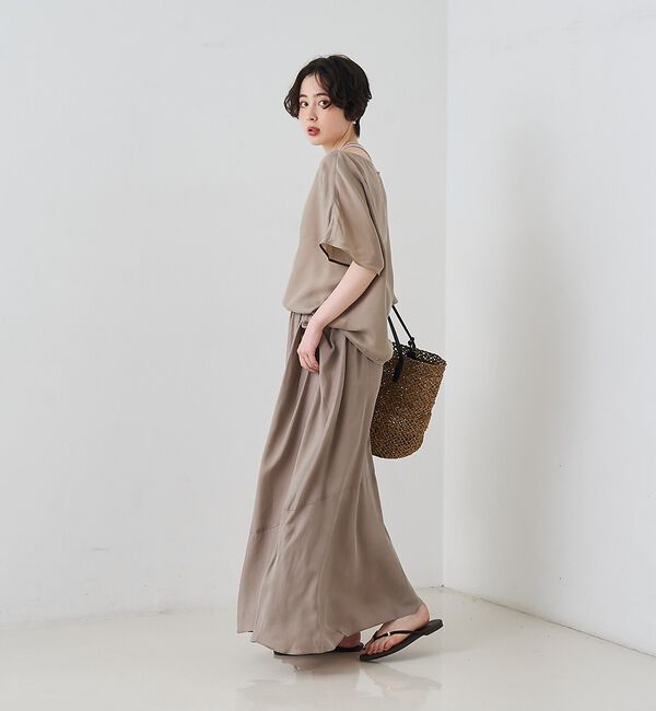 Rouge vif「【セットアップ対応】キュプラフィブリルアシンメトリーブラウス」|シャツ・ブラウス|