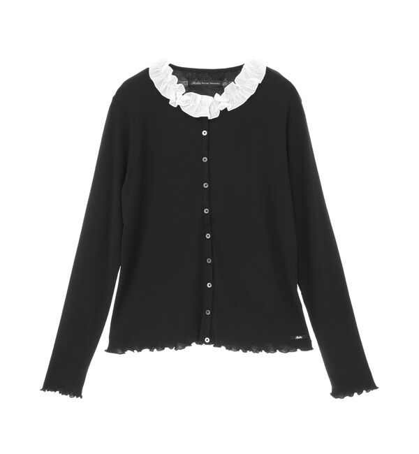 TIARA「【Bilitis dix-sept ans/ビリティス・ディセッタン】Frill Collar Cardigan」|カーディガン|ブラック