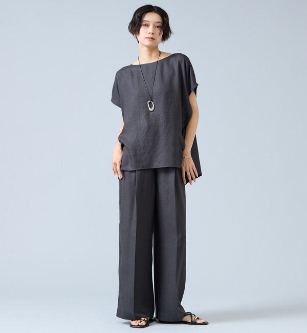 Liesse「《定番》麻調タックワイドパンツ（セットアップ可）」|その他|