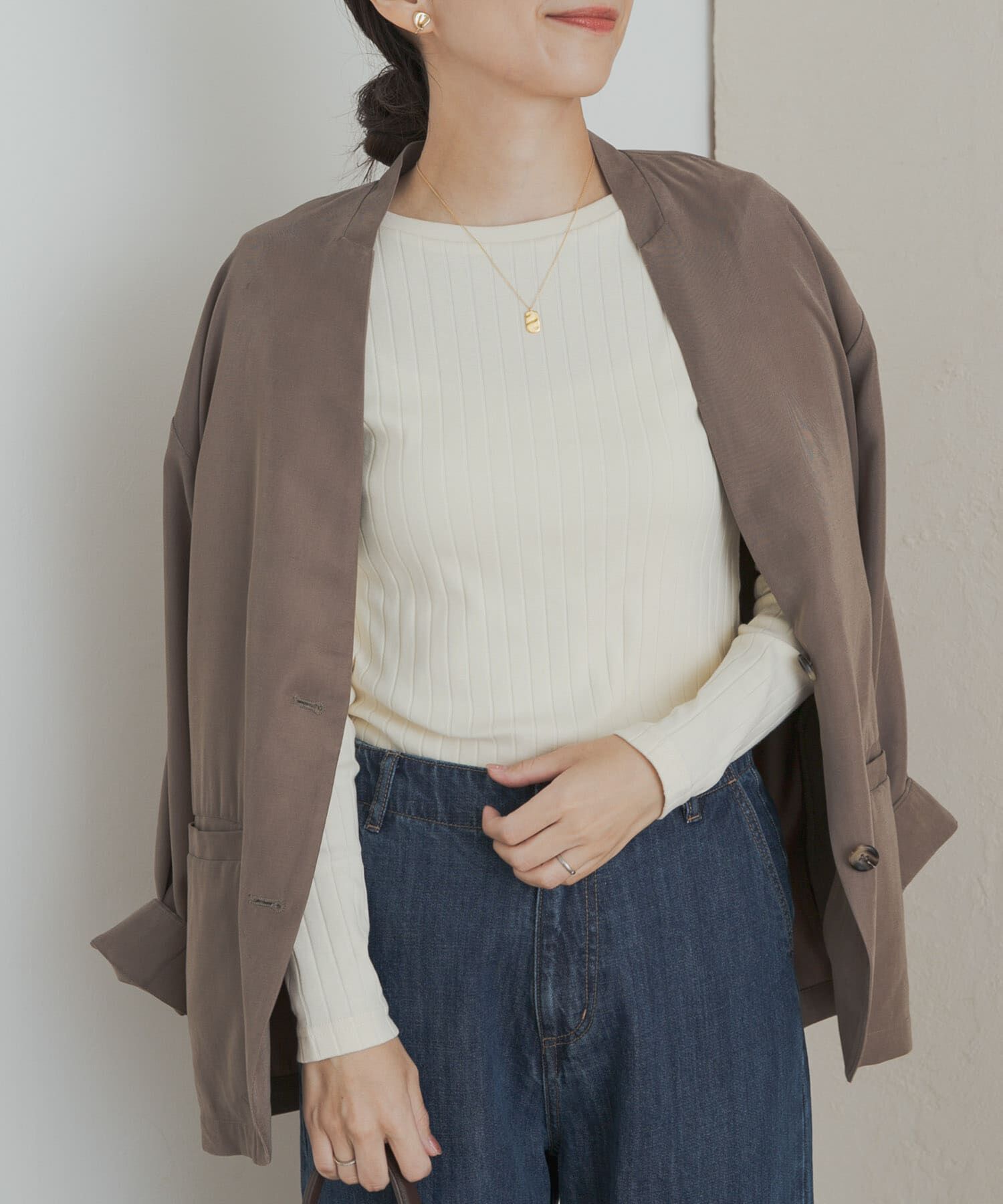 URBAN RESEARCH DOORS「針抜き長袖カットソー」|Tシャツ・カットソー|アイボリー