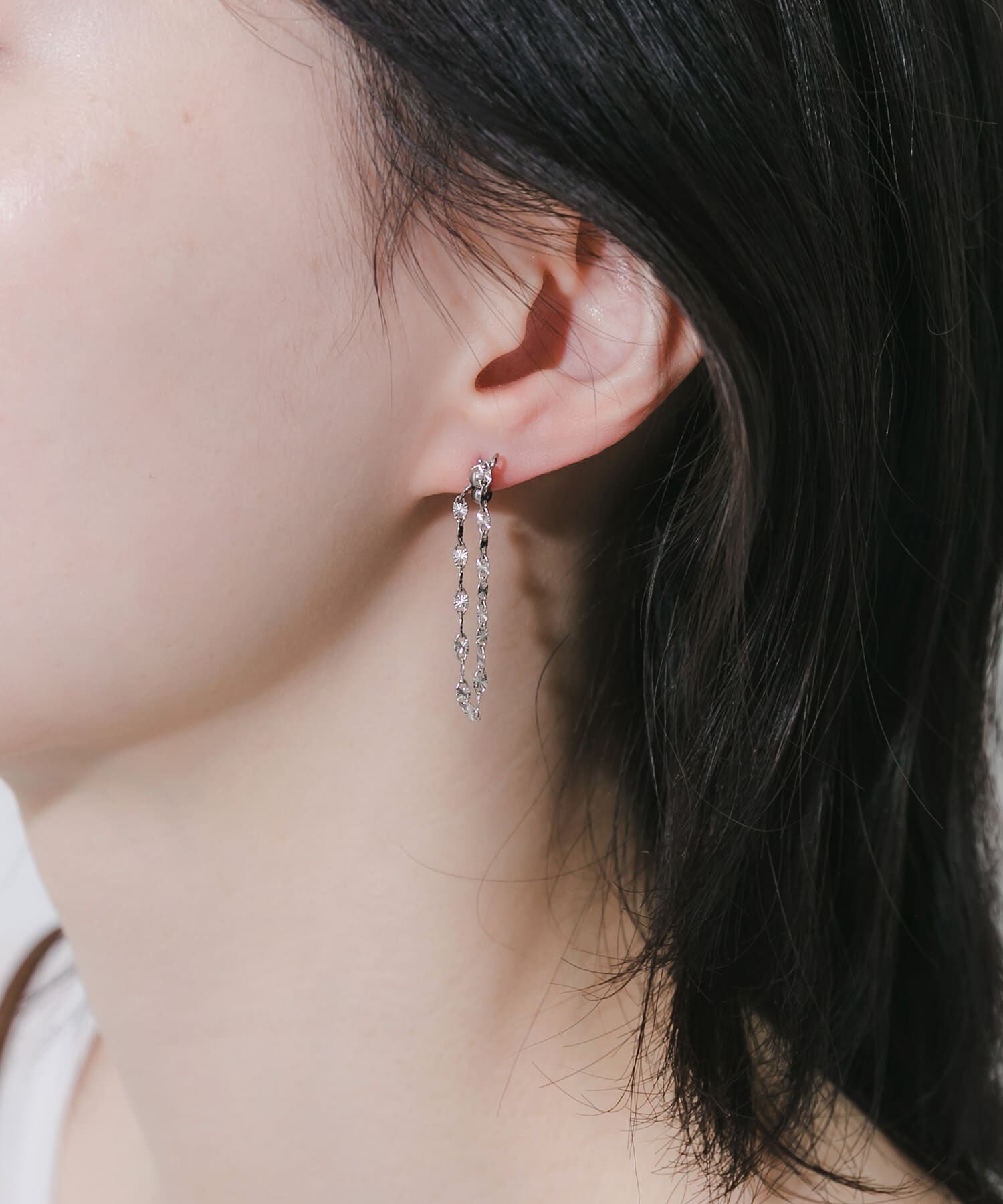 SMELLY「ステンレス2WAYペタルチェーンピアス」|ピアス|