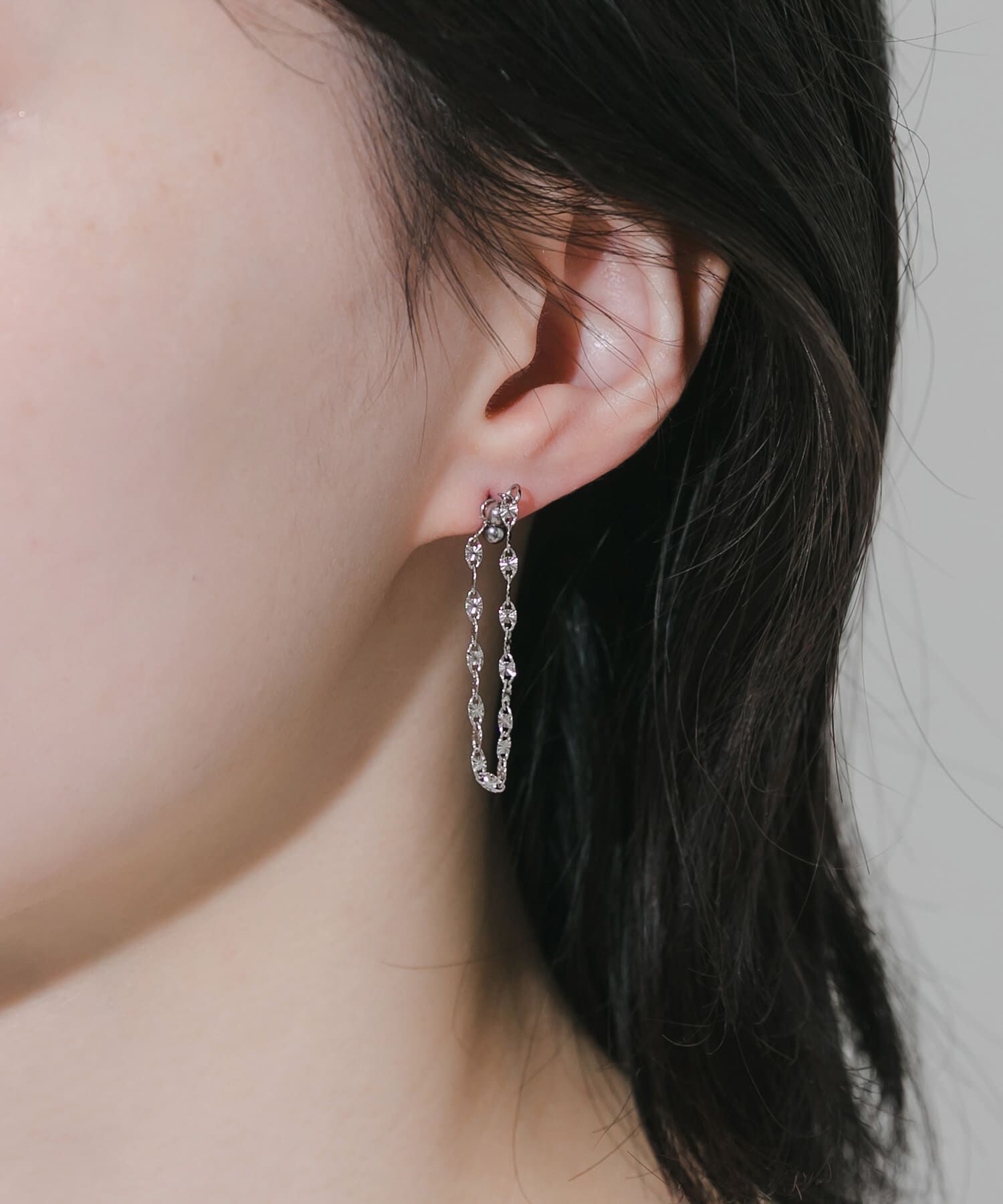SMELLY「ステンレス2WAYペタルチェーンピアス」|ピアス|