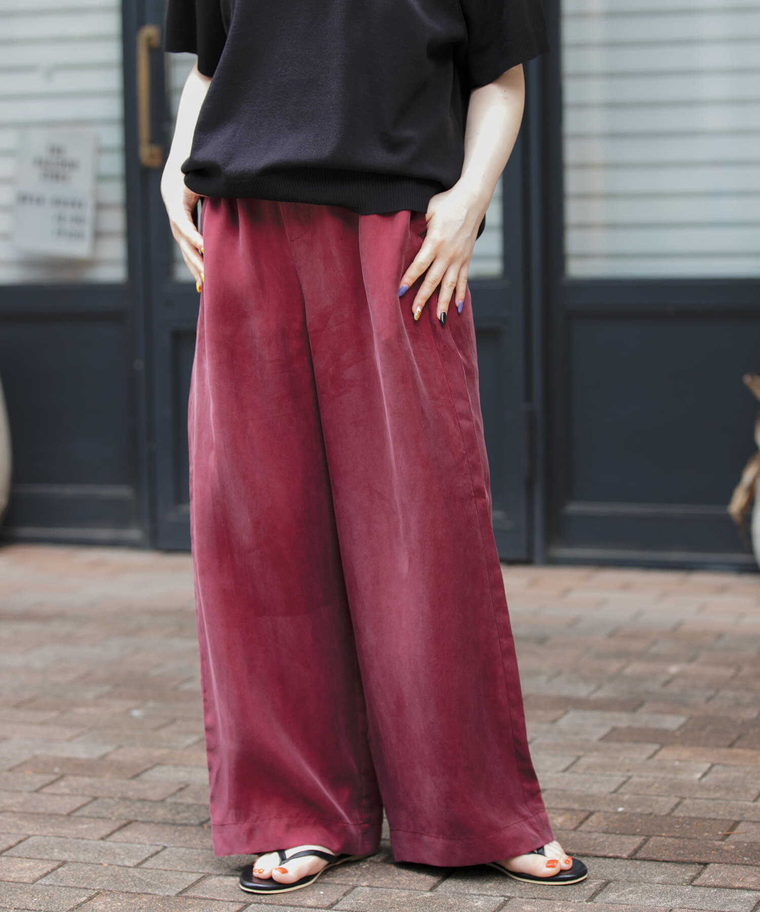 URBAN RESEARCH DOORS「FORK&SPOON　キュプライージーパンツ」|その他|バーガンディー