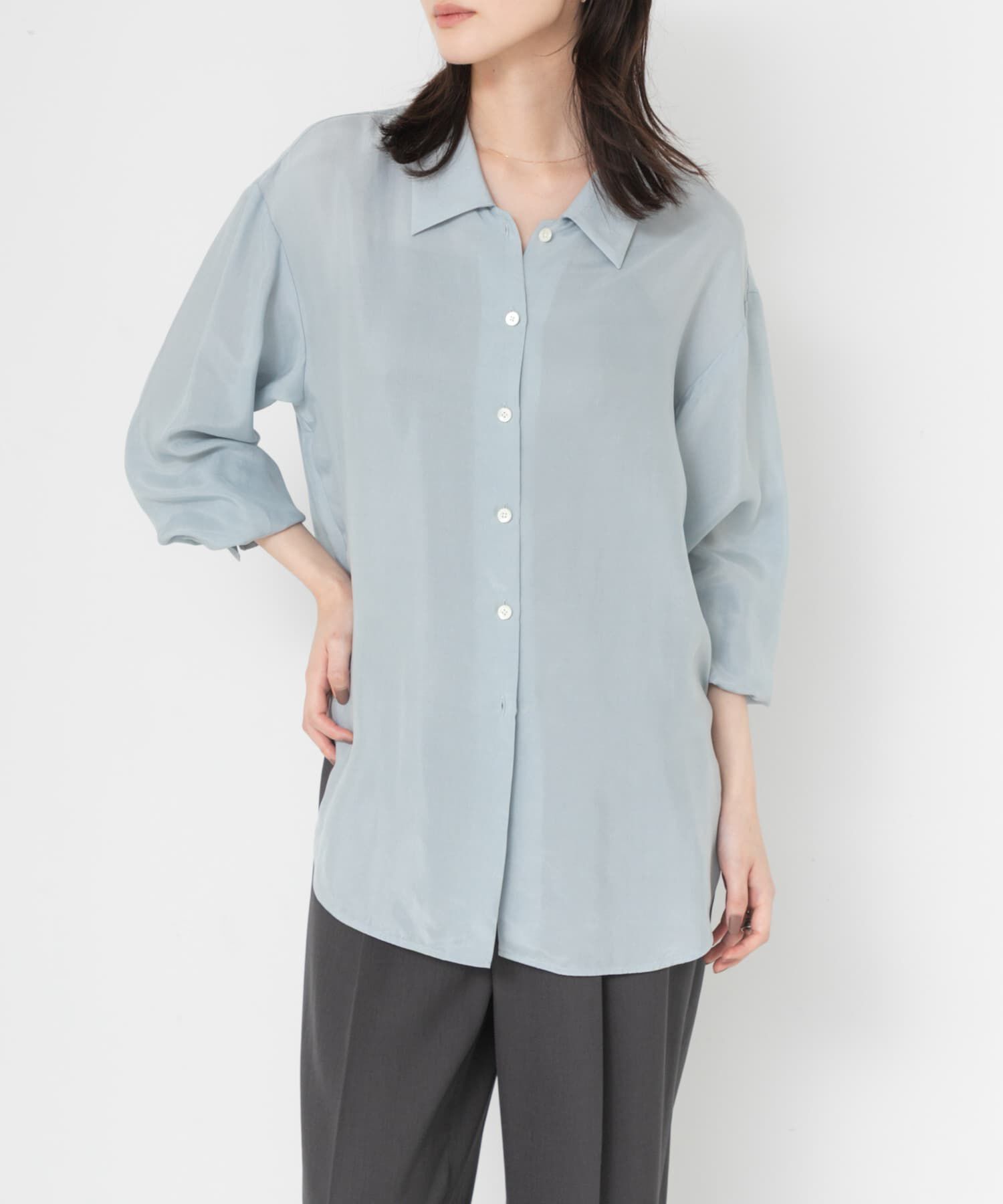 URBAN RESEARCH「キュプラ2wayシャツ」|シャツ・ブラウス|ブルー系その他