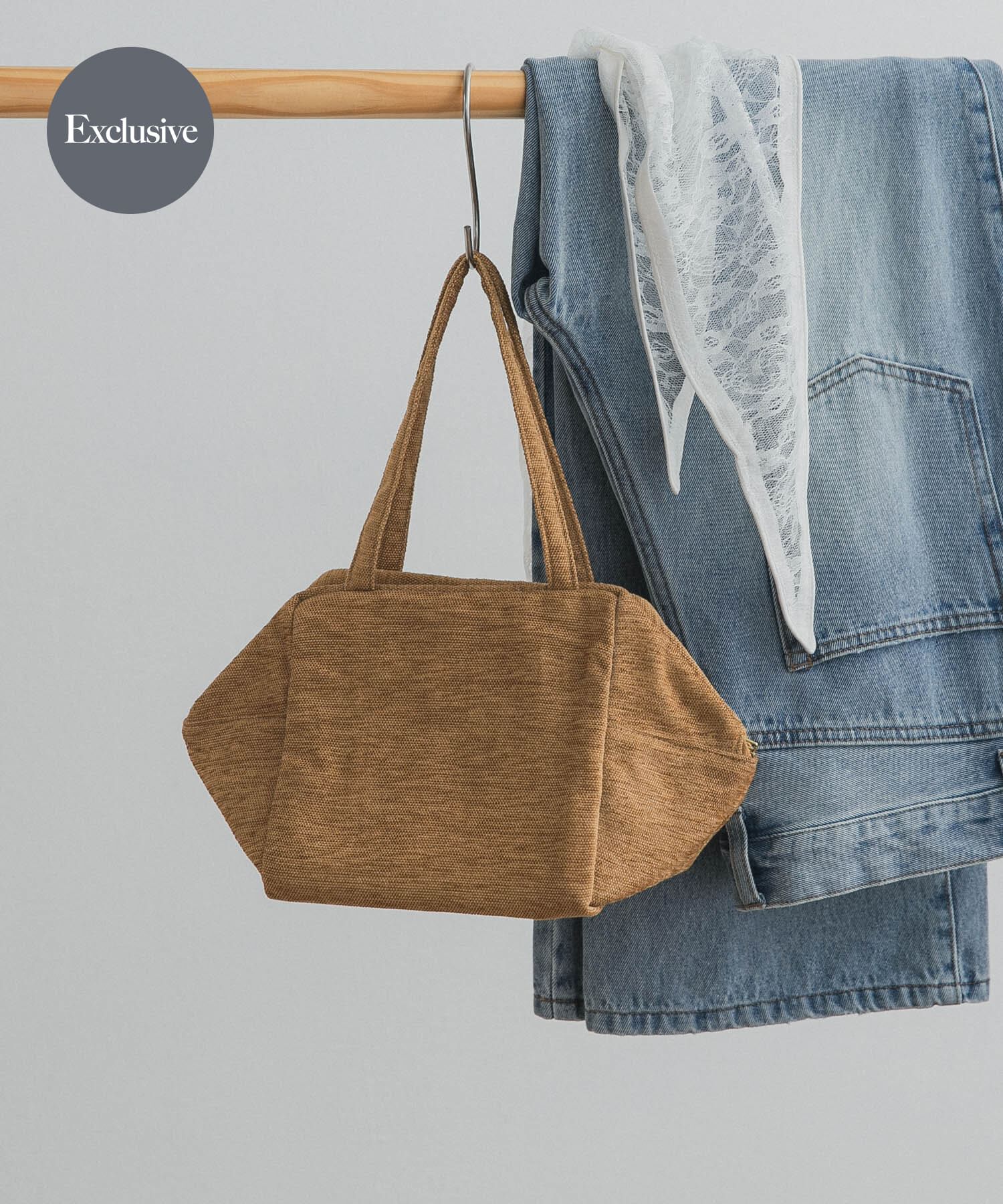 URBAN RESEARCH DOORS「『別注』beej&times;DOORS　シェニールハンドバッグ」|ハンドバッグ|マスタード