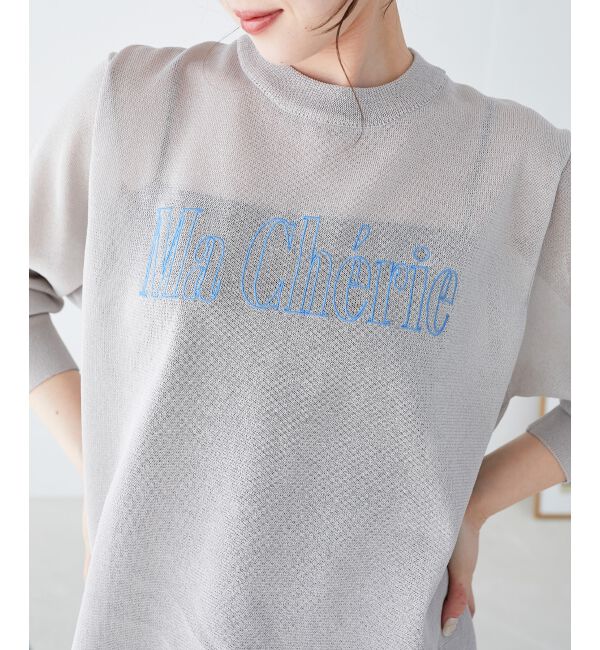 le.coeur blanc「シアー刺繍ロゴニットプルオーバー」|ニット・セーター|