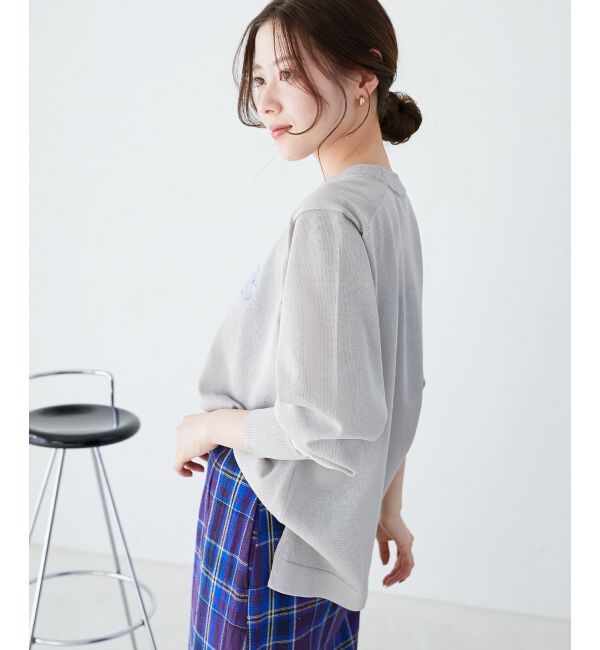 le.coeur blanc「シアー刺繍ロゴニットプルオーバー」|ニット・セーター|