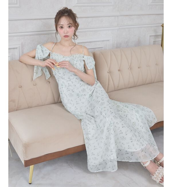  「リボンスリーブシフォンキャミワンピース」|ワンピース|