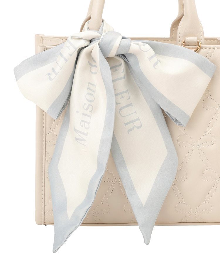 Maison de FLEUR「スカーフ付きリボンキルティング2Wayスクエアトート」|ハンドバッグ|