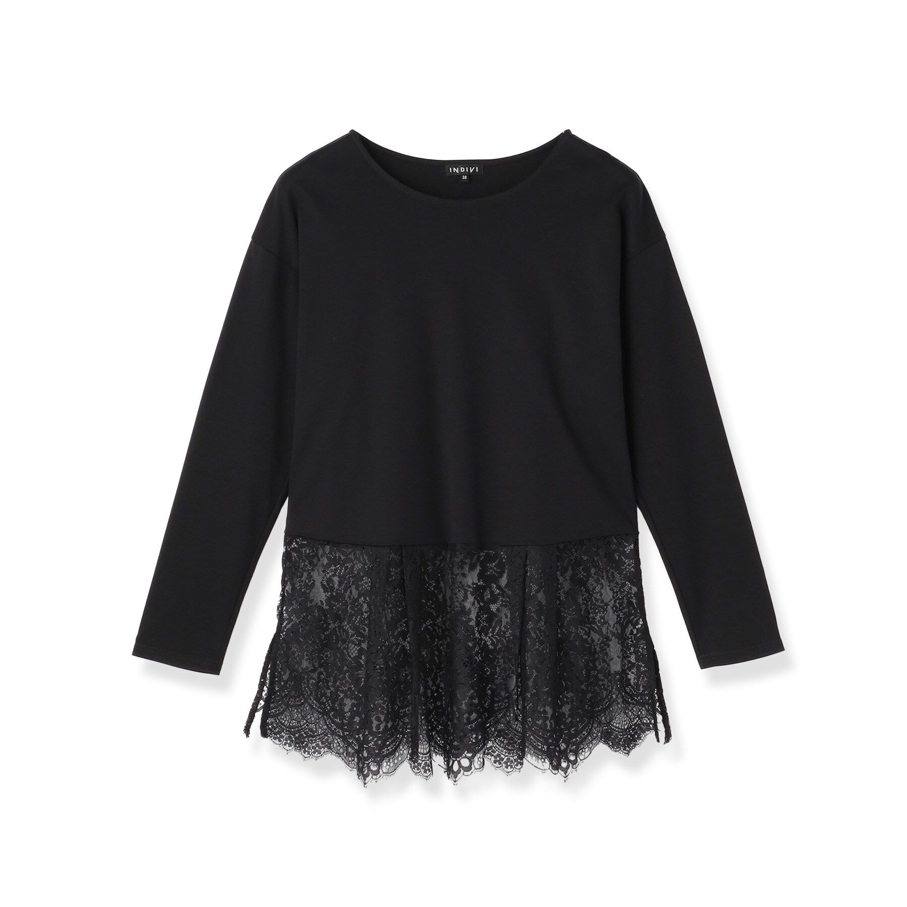 INDIVI「【洗える／レイヤードにおすすめ】裾レーストップス」|Tシャツ・カットソー|