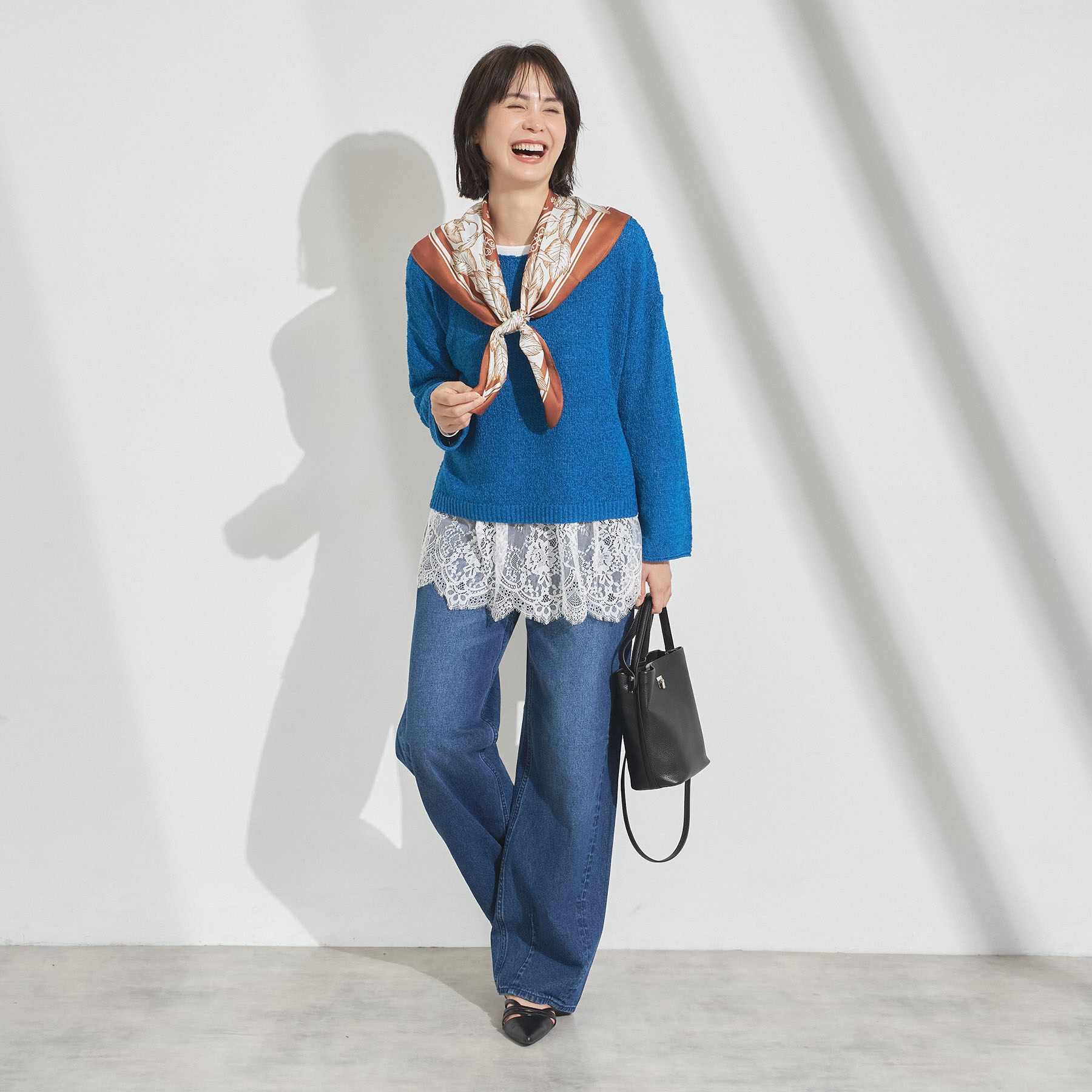 INDIVI「【洗える／レイヤードにおすすめ】裾レーストップス」|Tシャツ・カットソー|