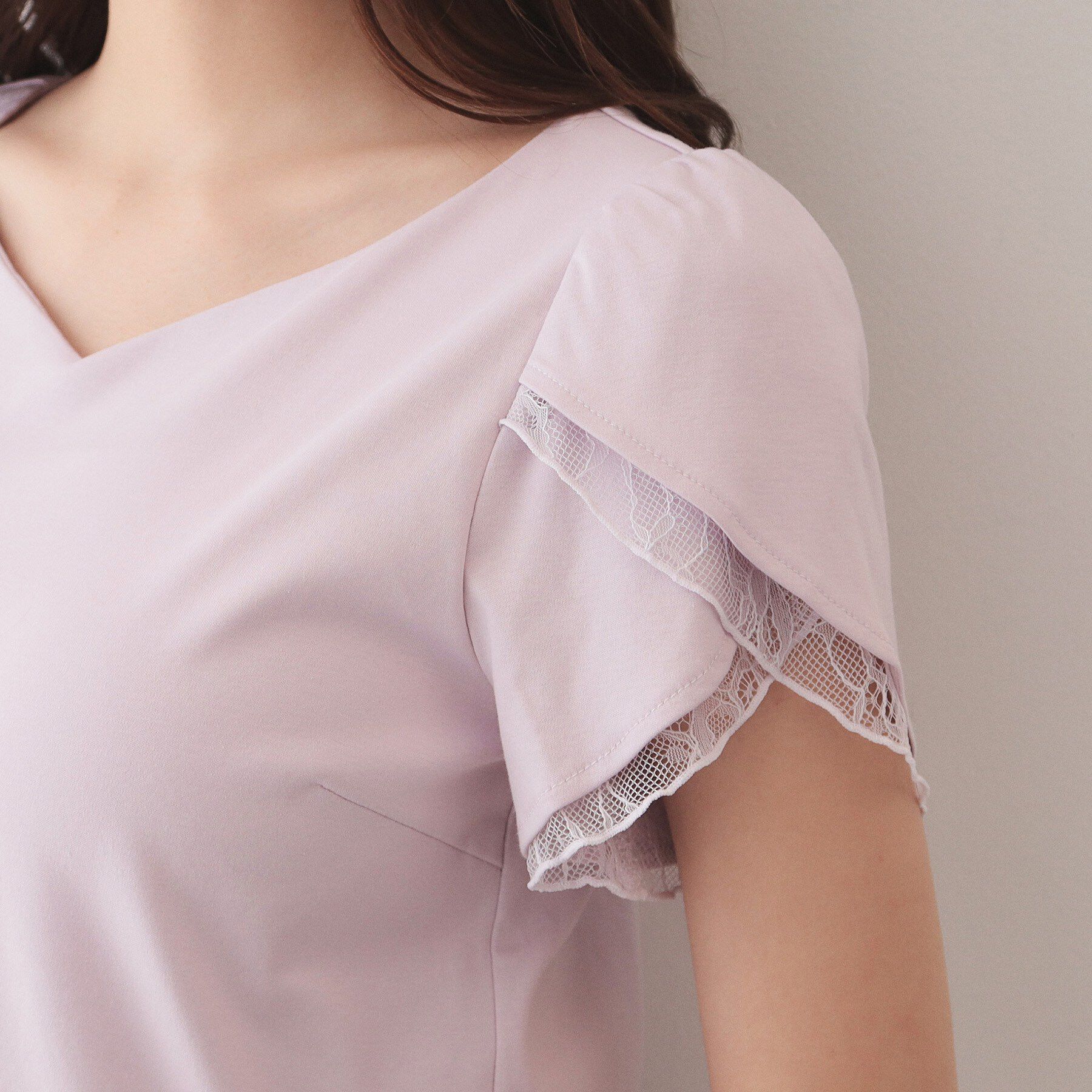 index「【接触冷感／UVケア】ハートネックレースレイヤードトップス《洗濯機OK／6col》」|Tシャツ・カットソー|
