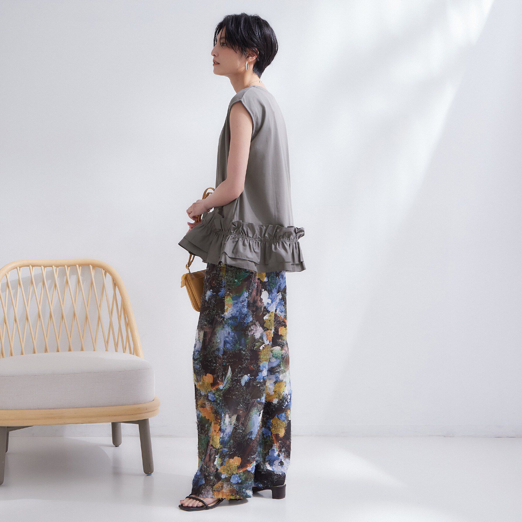 OPAQUE.CLIP「裾フリルドッキングカットソー【洗濯機OK】」|Tシャツ・カットソー|
