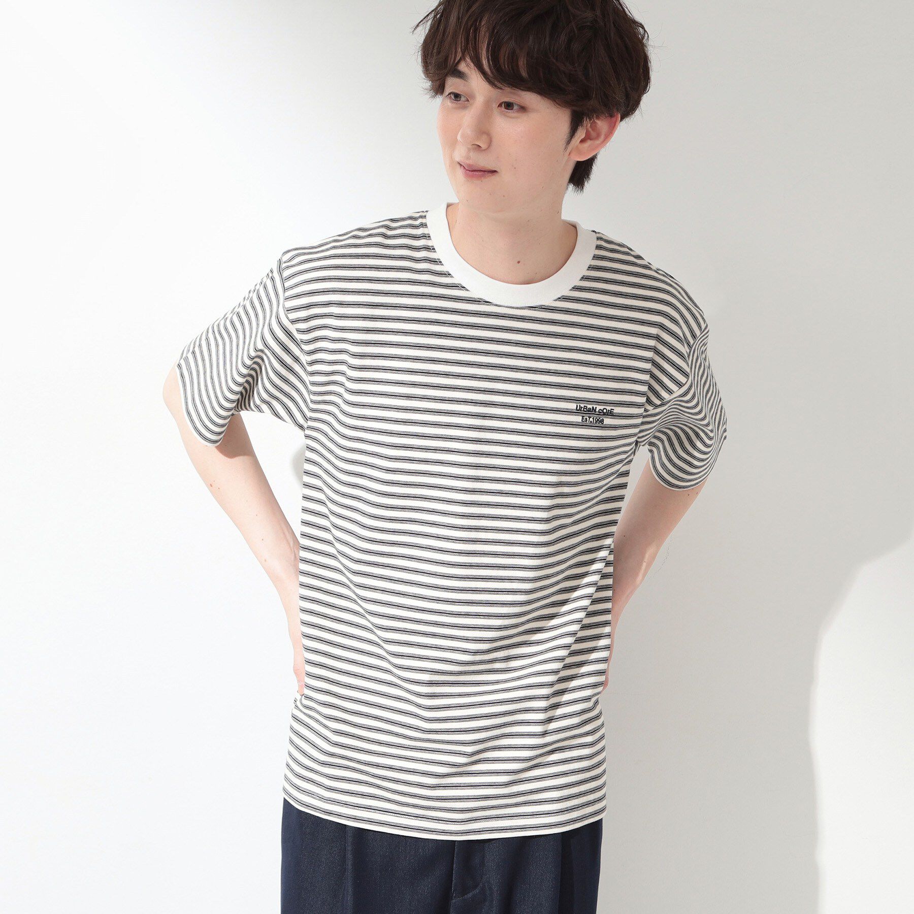 THE SHOP TK「COOLボーダー 半袖Tシャツ 接触冷感／洗濯機OK」|Tシャツ・カットソー|
