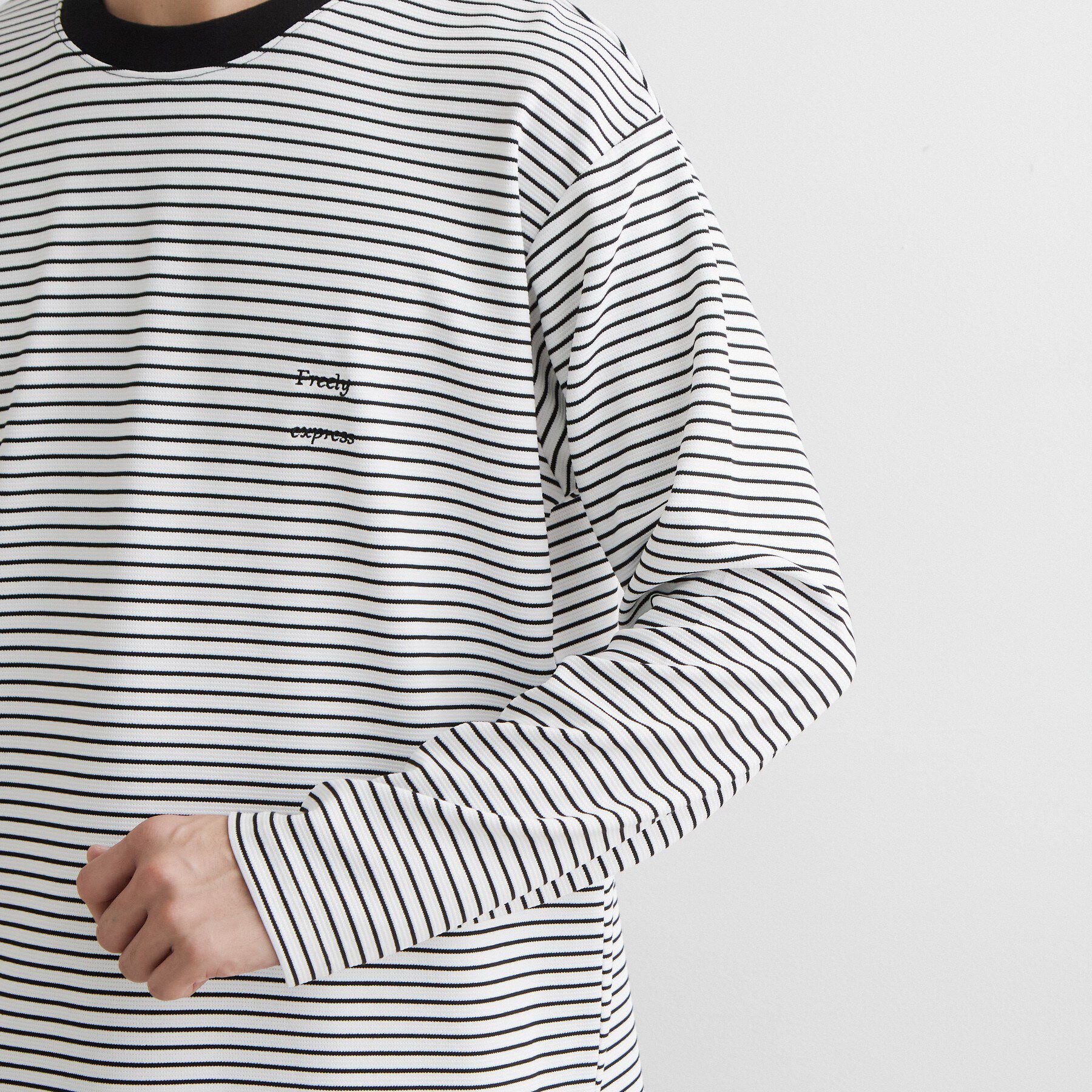 THE SHOP TK「【洗濯機OK】リップルボーダー長袖Tシャツ」|Tシャツ・カットソー|