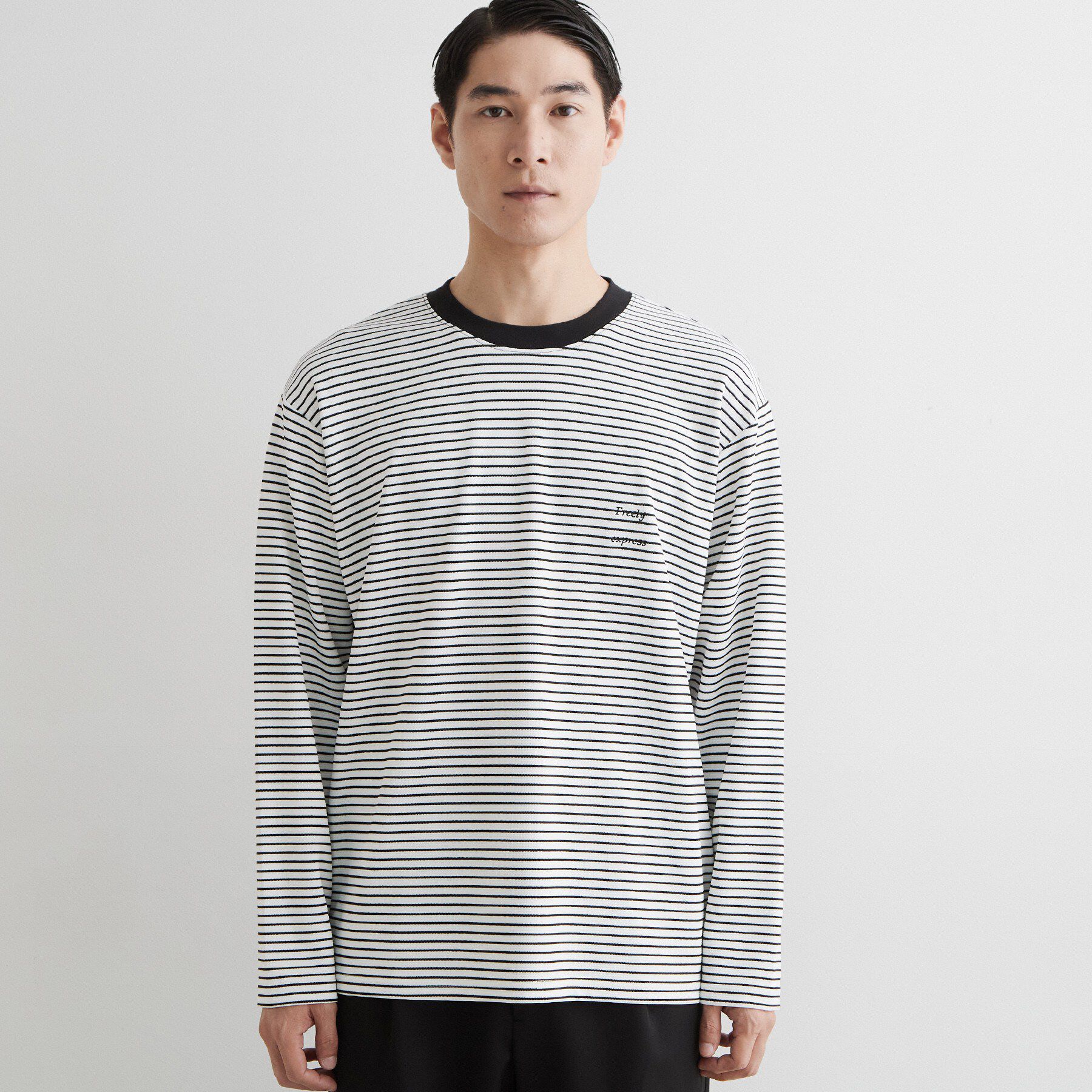 THE SHOP TK「【洗濯機OK】リップルボーダー長袖Tシャツ」|Tシャツ・カットソー|