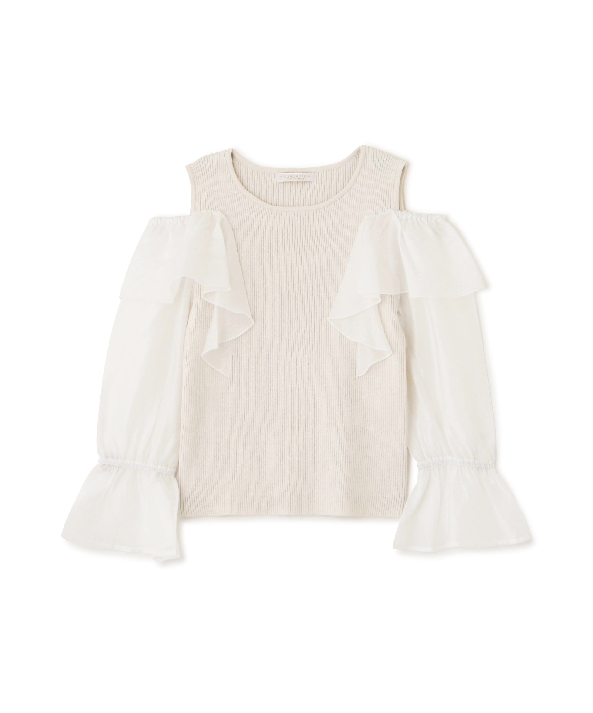 PROPORTION BODY DRESSING「シアーラッフルスリーブニット」|ニット・セーター|