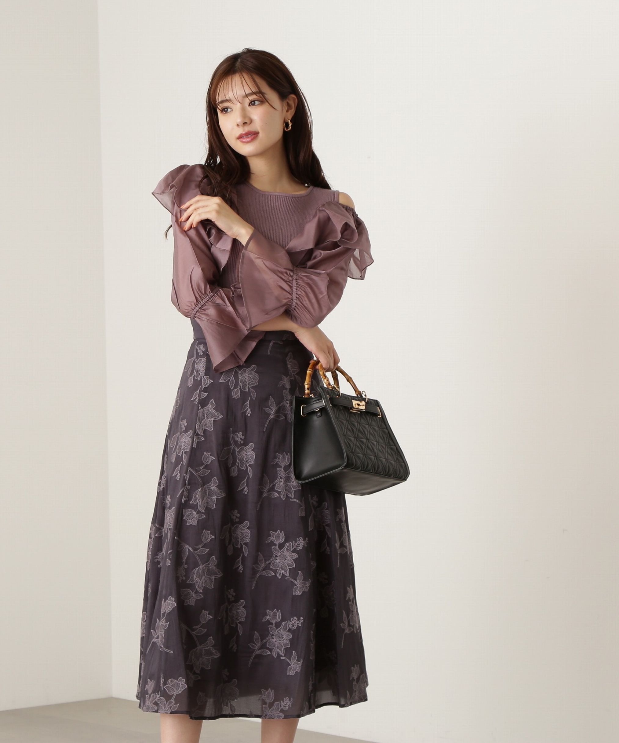 PROPORTION BODY DRESSING「シアーラッフルスリーブニット」|ニット・セーター|