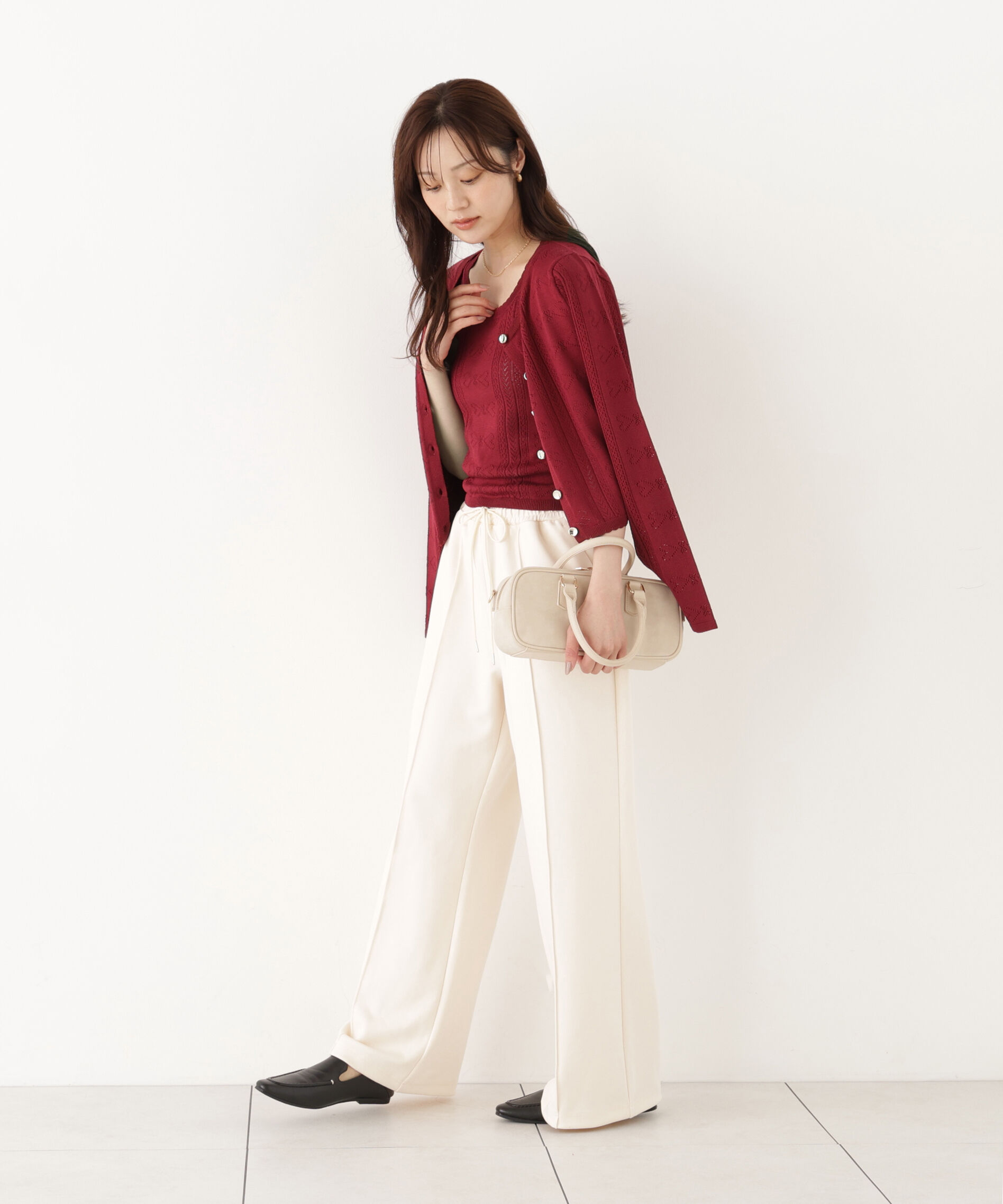 PROPORTION BODY DRESSING「＜a/mie＞パターンメッシュアンサンブルニット」|ニット・セーター|