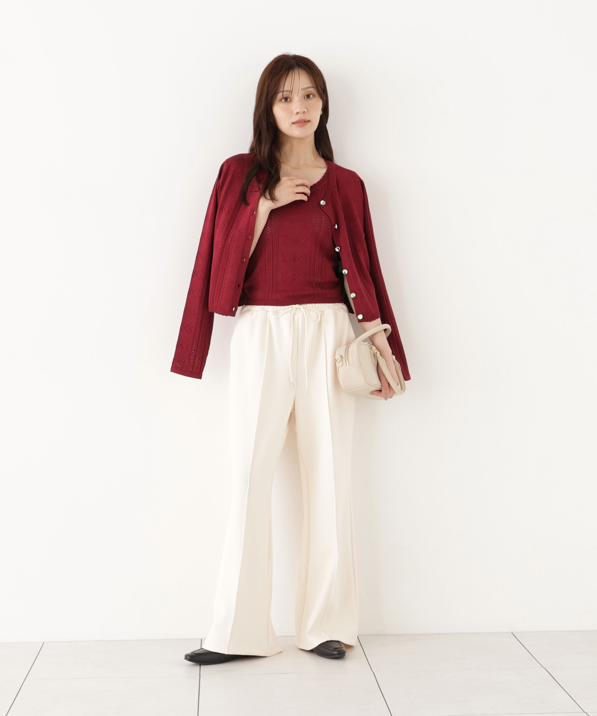 PROPORTION BODY DRESSING「＜a/mie＞パターンメッシュアンサンブルニット」|ニット・セーター|