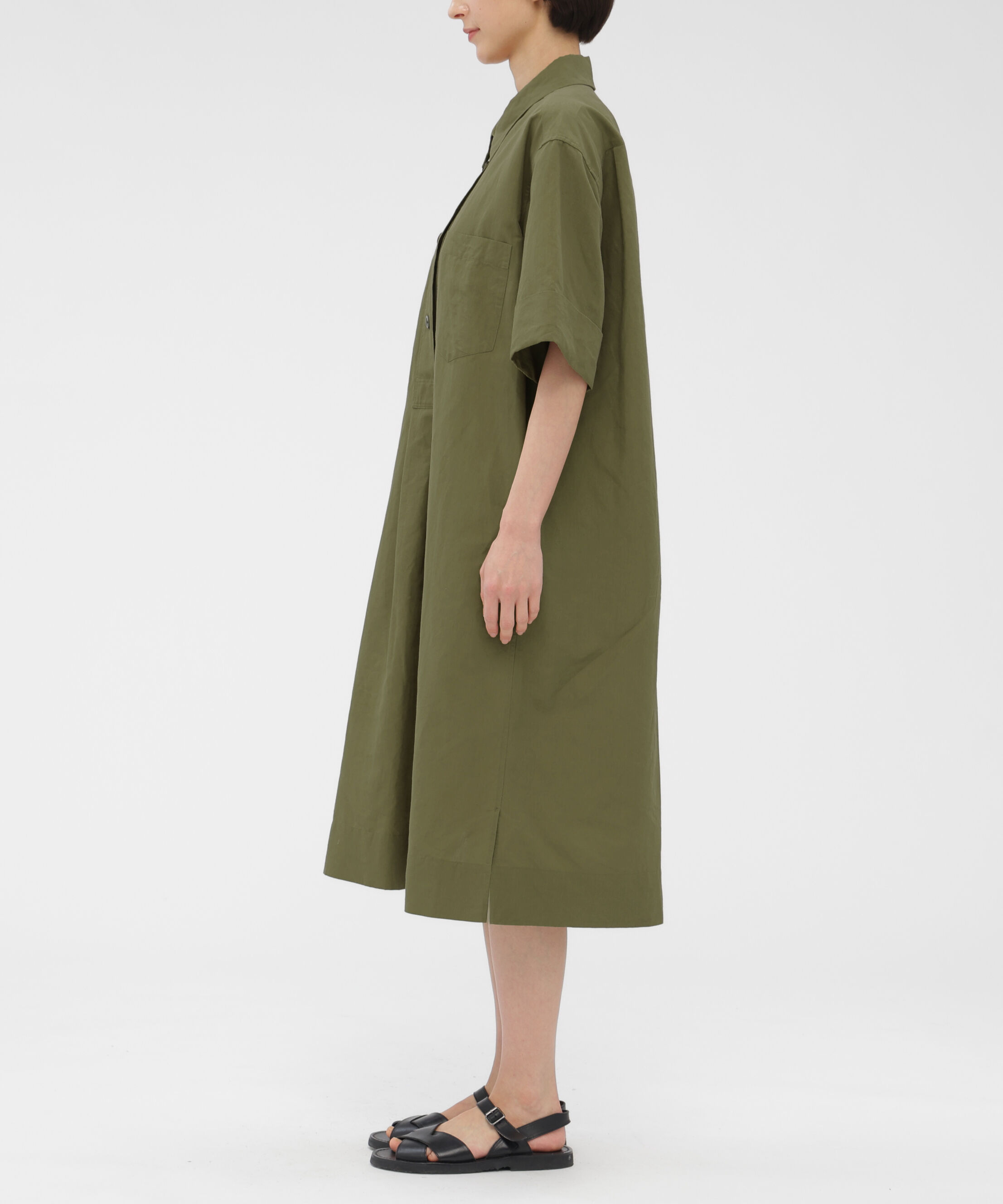  「COTTON LINEN PLAIN WEAVE DRESS」|ワンピース|