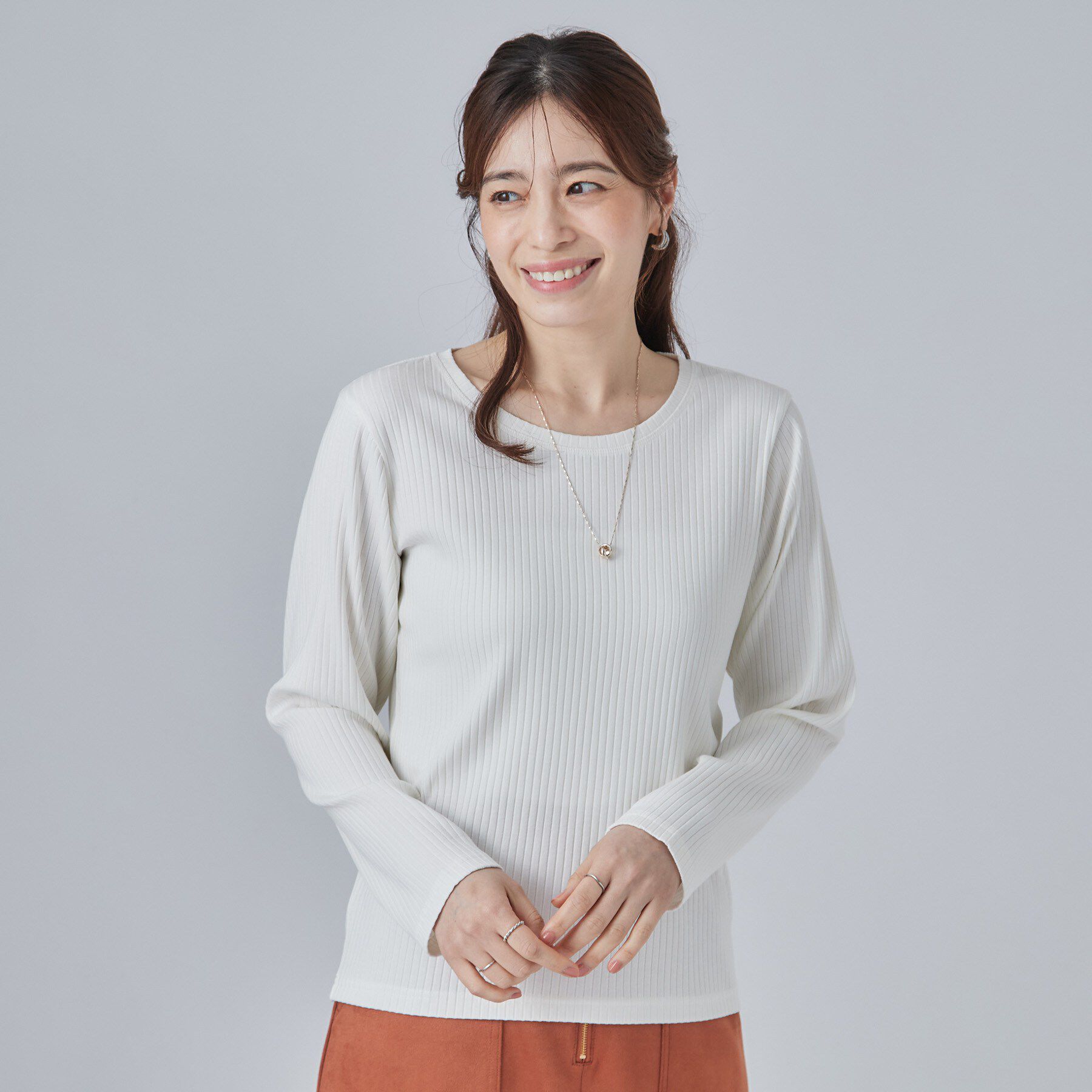 SHOO･LA･RUE「【S-LL】シンプルだから使いやすい すっきり見えの長袖トップス」|Tシャツ・カットソー|