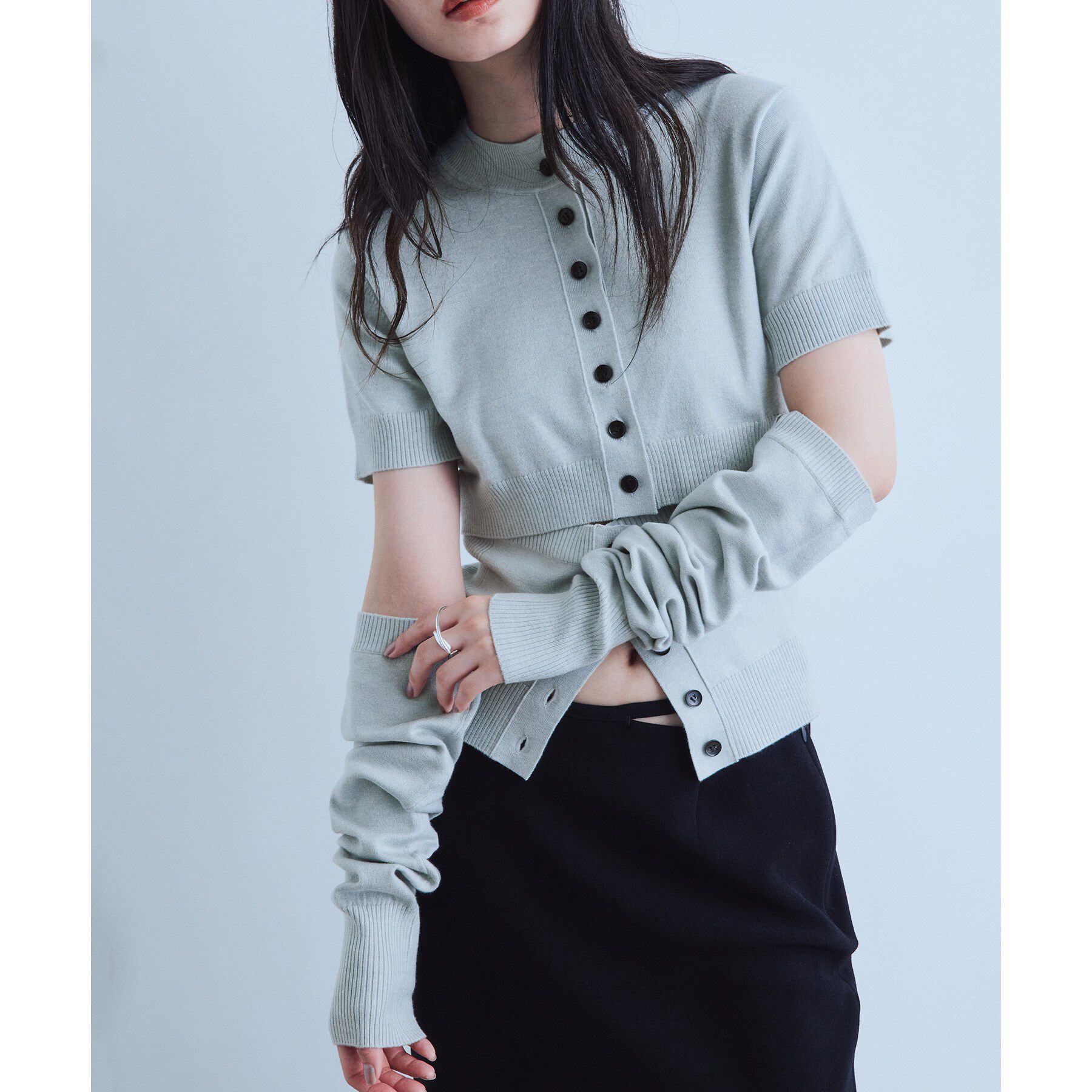 CODE A「modular button knit cardigan」|カーディガン|
