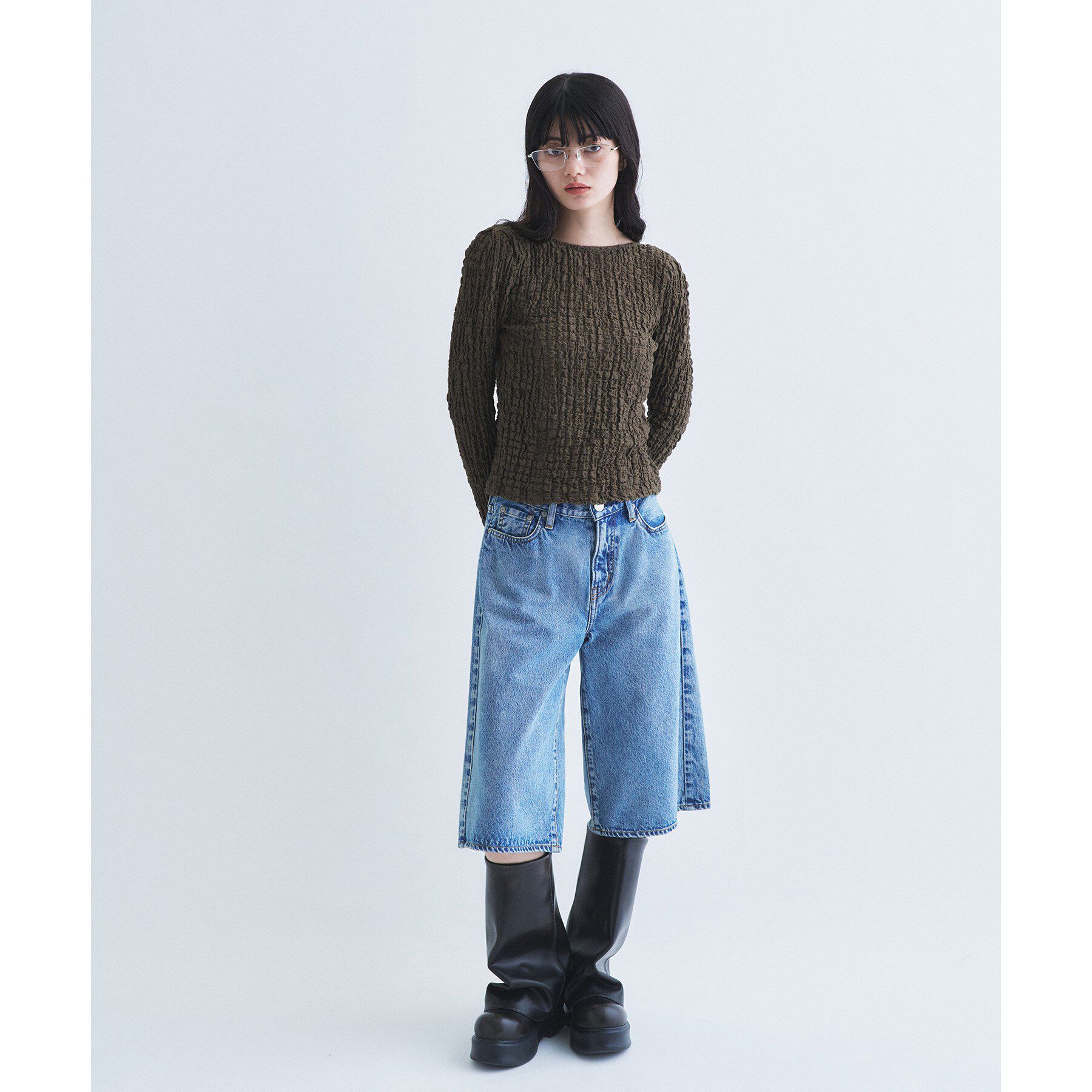 CODE A「crinkle ribbon 2way top」|Tシャツ・カットソー|