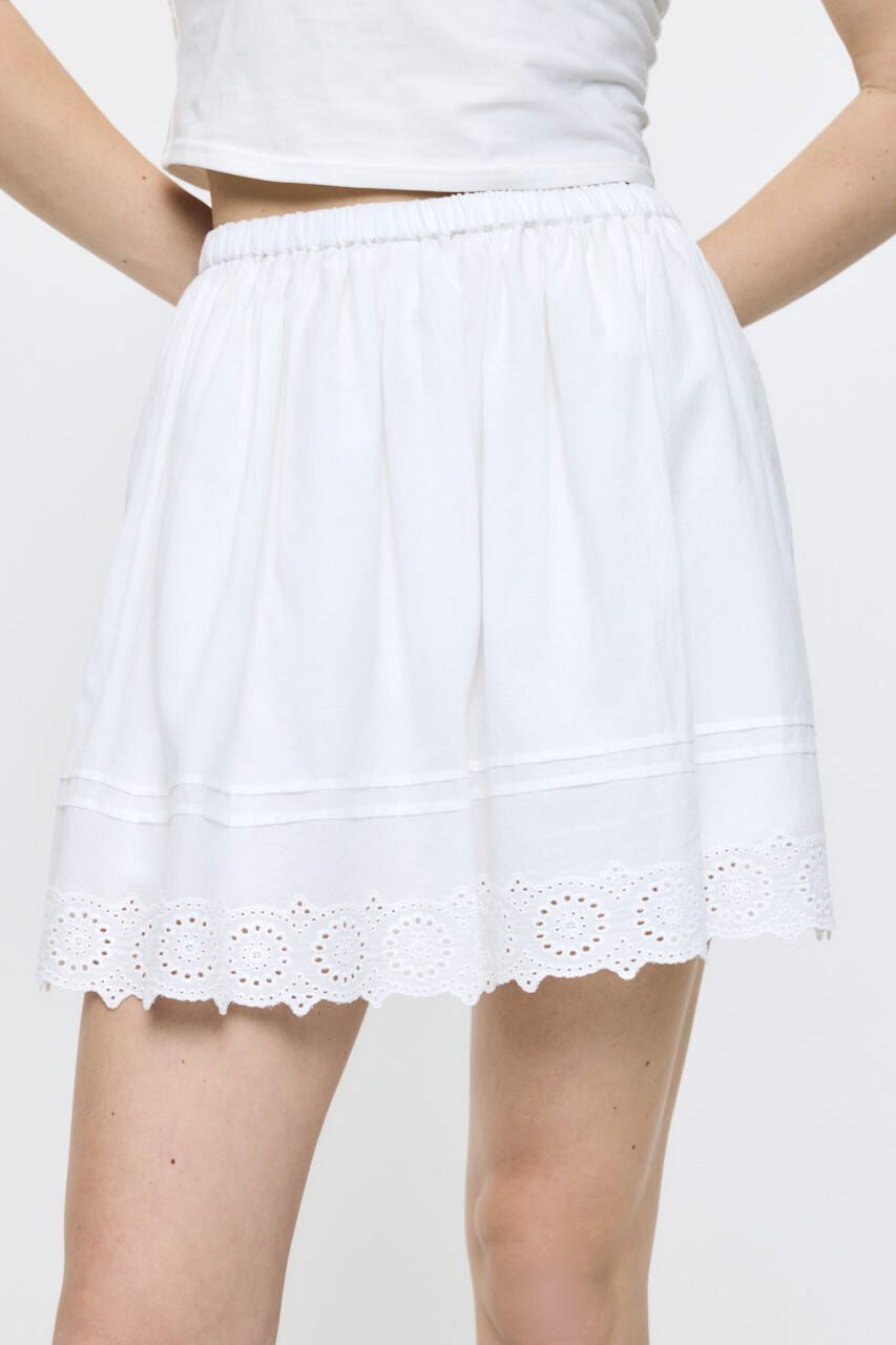 MOUSSY「EYELET HEM FLARE MINI スカート」|スカート|