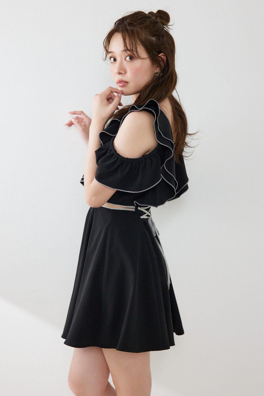 rienda「フロントジップフリルミニワンピース」|ワンピース|