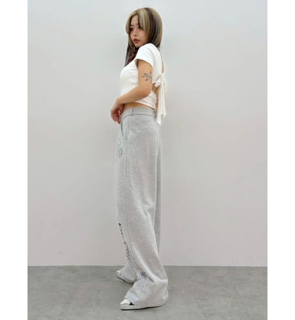 EVRIS「ハーフスリーブバックリボンスクエアネックトップス」|Tシャツ・カットソー|