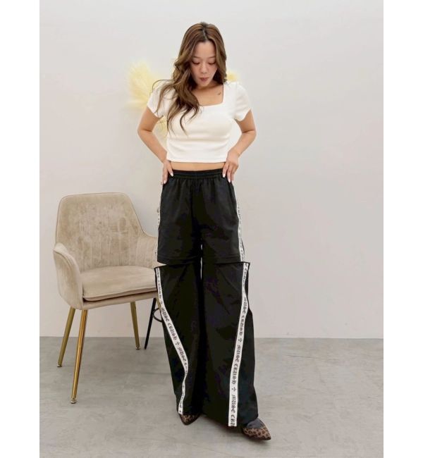 EVRIS「ハーフスリーブバックリボンスクエアネックトップス」|Tシャツ・カットソー|