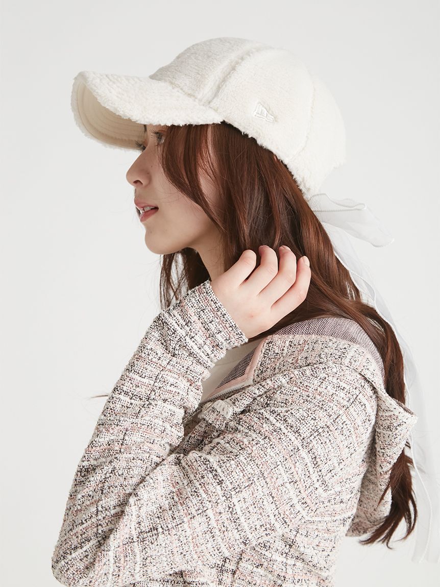 CELFORD「【CELFORD|NEWERA】コラボシアーリボン付きボアキャップ」|キャップ・キャスケット|