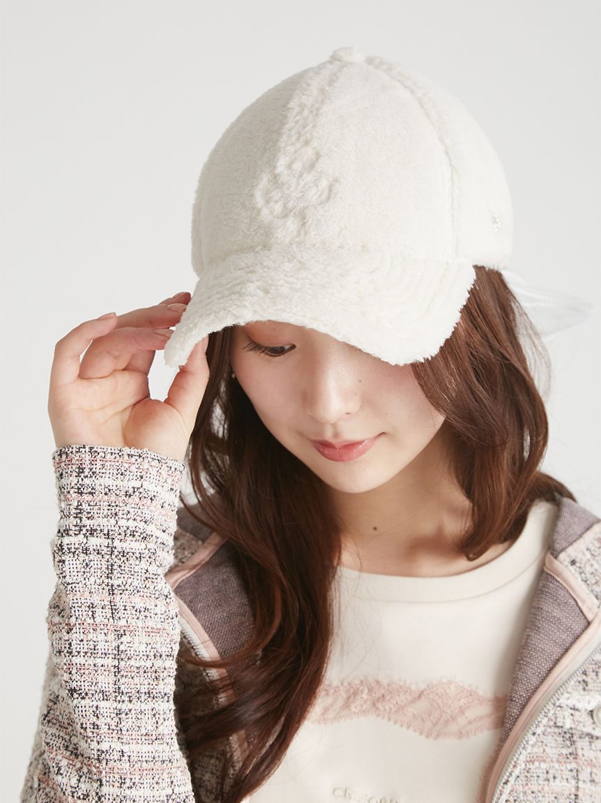 CELFORD「【CELFORD|NEWERA】コラボシアーリボン付きボアキャップ」|キャップ・キャスケット|