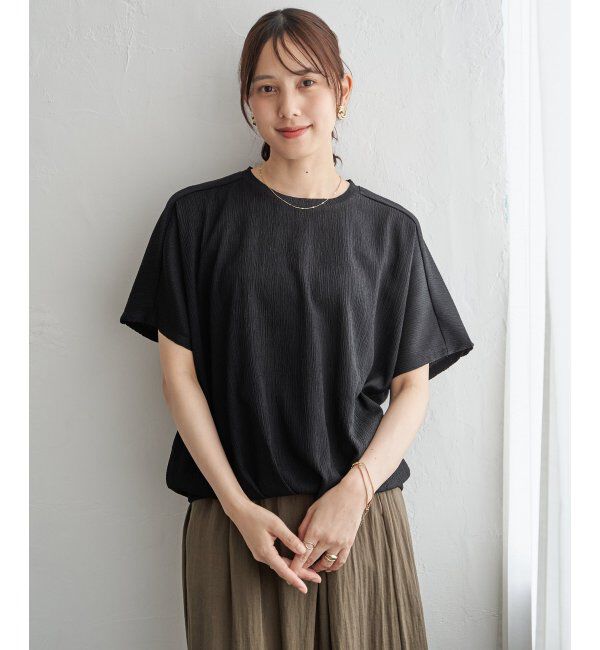 ikka「ジャガードドルマン裾タックプルオーバー」|その他|