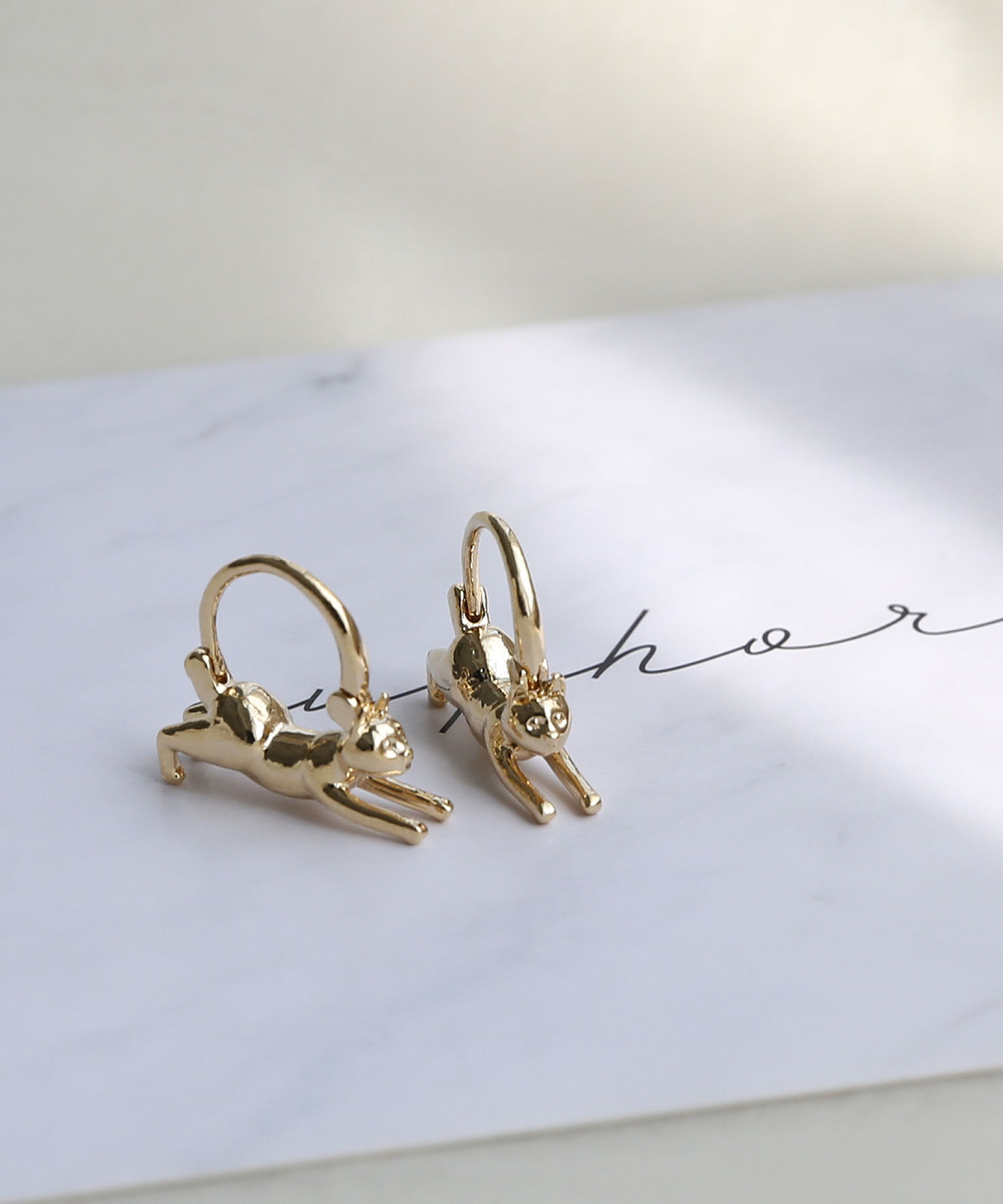  「CATフープピアス」|ピアス|ゴールド