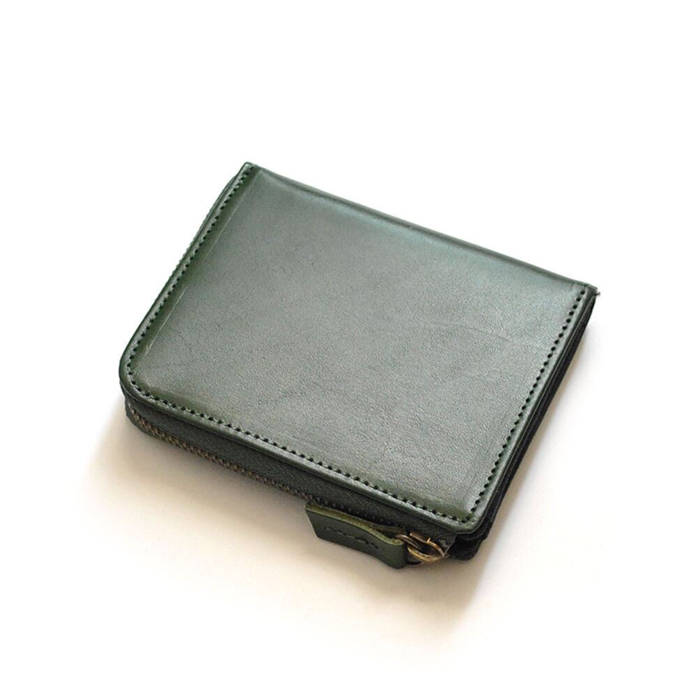 BACKYARD FAMILY「ミニ財布 本革 通販 日本製 IKI-LEATHER イキレザー コンパクトウォレット 革 ヌメ革」|その他|グリーン1