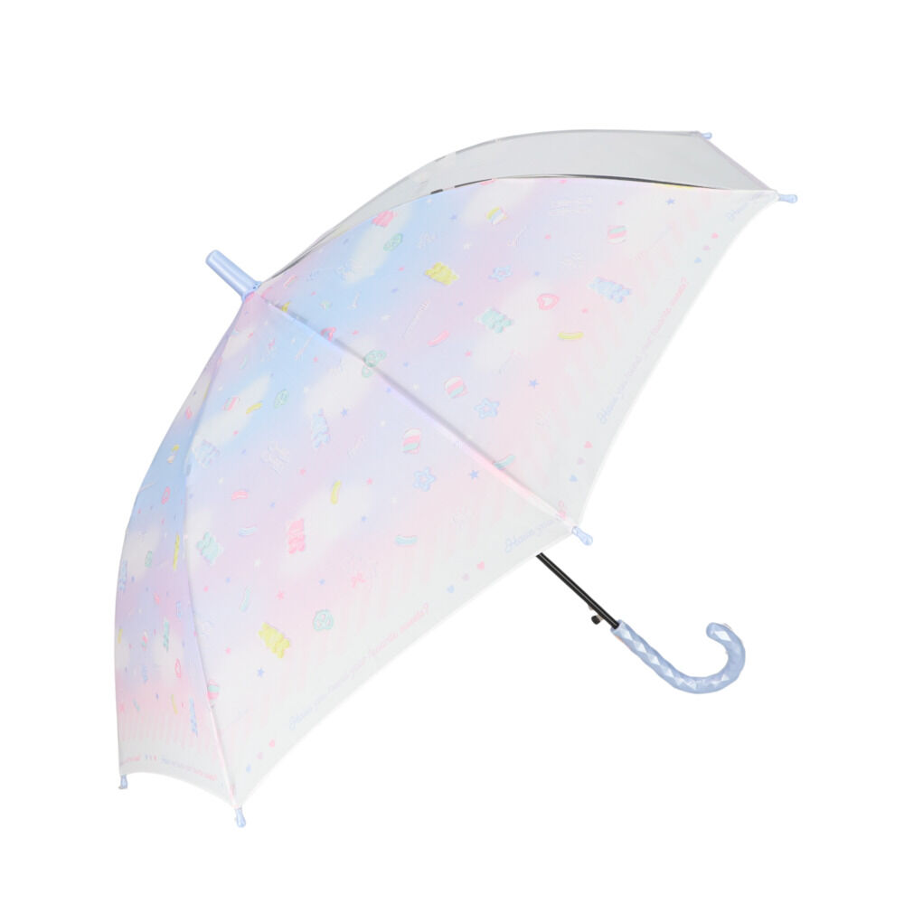 BACKYARD FAMILY「傘 子供用 女の子 通販 長傘 キッズ 50cm 50センチ かわいい グラスファイバー骨 丈夫」|傘|パープル3