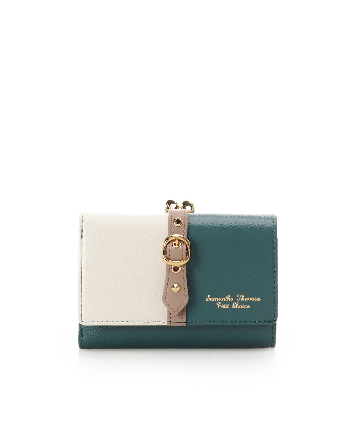 Samantha Thavasa Petit Choice「バイカラーフロントベルト 口金折財布」|財布|