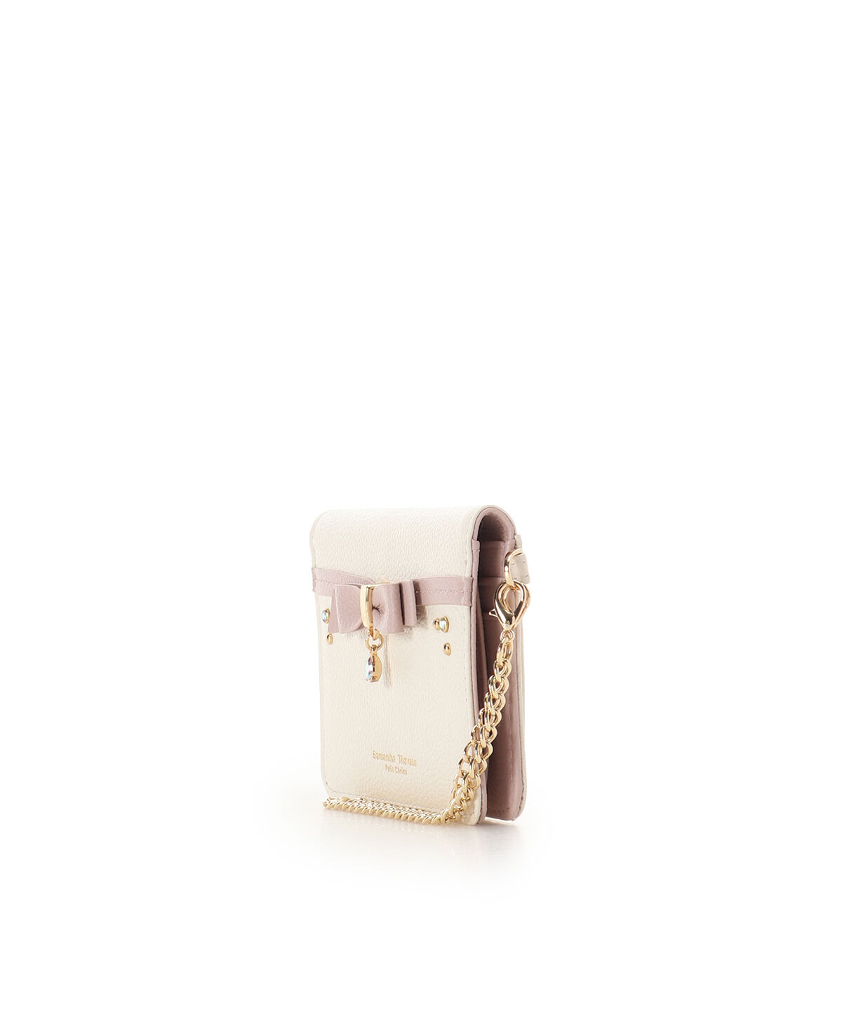 Samantha Thavasa Petit Choice「バイカラーリボンビジューパスケース」|定期入れ|
