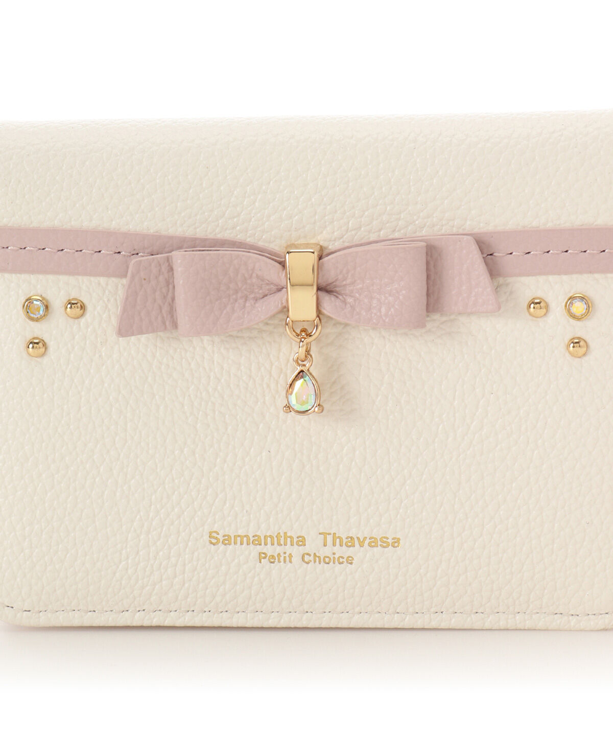 Samantha Thavasa Petit Choice「バイカラーリボンビジューパスケース」|定期入れ|