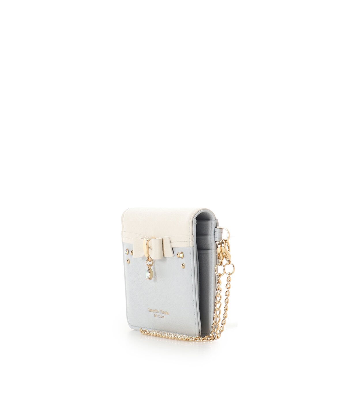 Samantha Thavasa Petit Choice「バイカラーリボンビジューパスケース」|定期入れ|