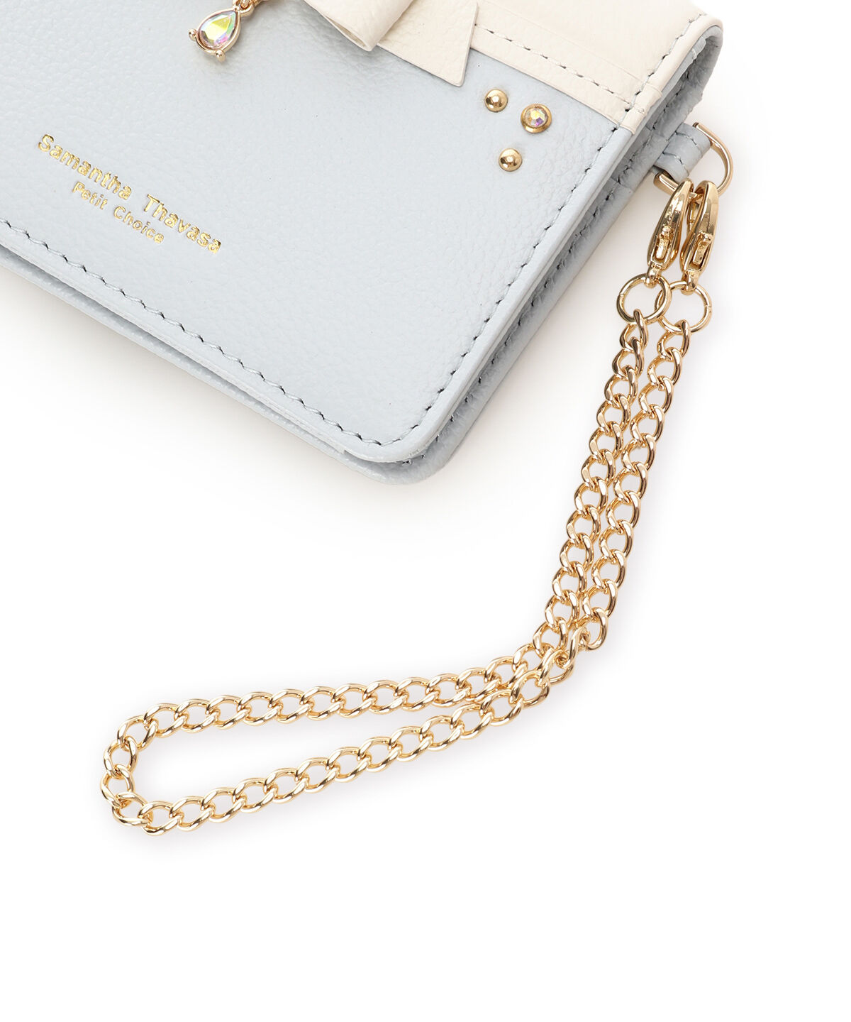 Samantha Thavasa Petit Choice「バイカラーリボンビジューパスケース」|定期入れ|