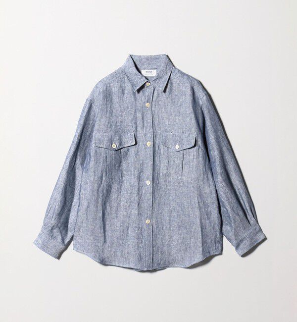 UNITED ARROWS「＜District＞リネン オックスフォード ２ポケット レギュラーカラーシャツ」|カーディガン|