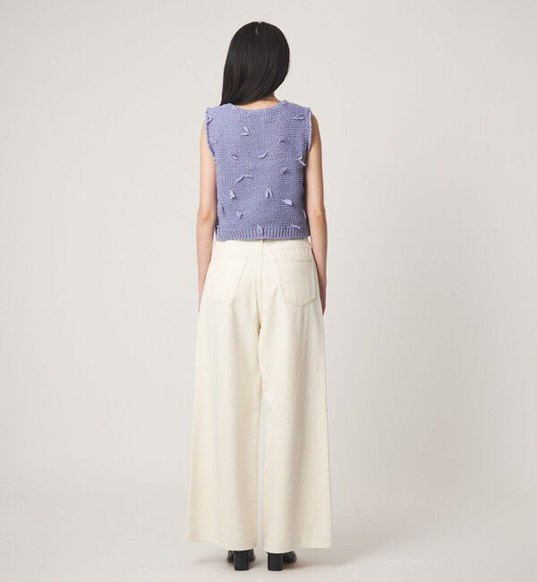 EMMEL REFINES「＜EMMEL REFINES＞EM HWテープヤーン リボン ノースリーブ ニット」|ニット・セーター|