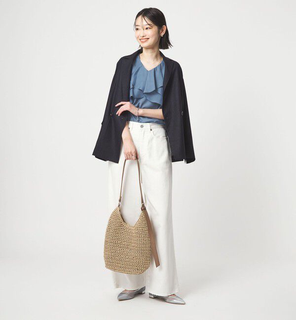 UNITED ARROWS green label relaxing「ラッフル フレア ショートスリーブ ブラウス」|シャツ・ブラウス|