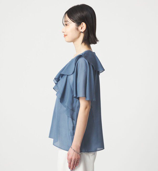 UNITED ARROWS green label relaxing「ラッフル フレア ショートスリーブ ブラウス」|シャツ・ブラウス|
