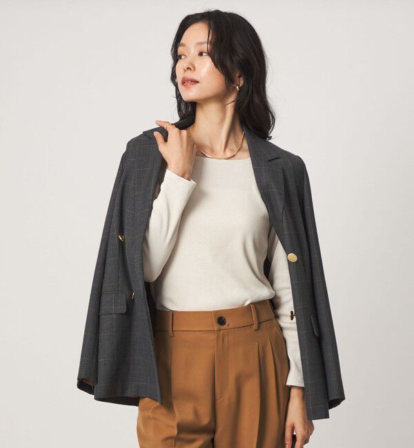 UNITED ARROWS green label relaxing「ブライトリブ スクエアネック ロングスリーブ カットソー」|Tシャツ・カットソー|