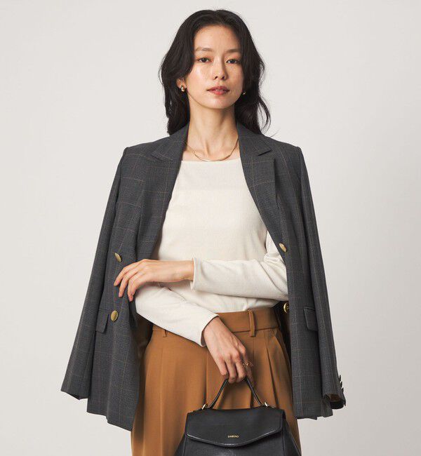 UNITED ARROWS green label relaxing「ブライトリブ スクエアネック ロングスリーブ カットソー」|Tシャツ・カットソー|