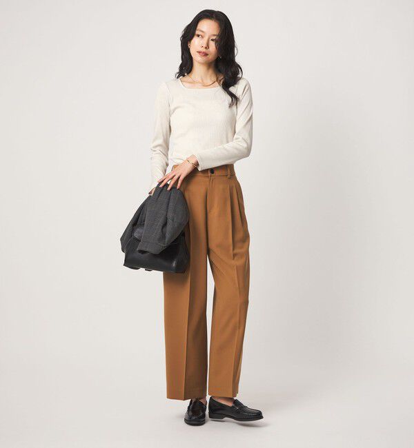 UNITED ARROWS green label relaxing「ブライトリブ スクエアネック ロングスリーブ カットソー」|Tシャツ・カットソー|